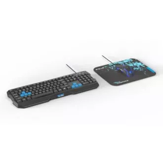 E-blue Polygon sada klávesnice drátová (USB) US, černo-modrá s myší Cobra II, herní, a podložkou Mazer Marface S typ, DOPRODEJ E-blue Polygon sada klávesnice drátová (USB) US, černo-modrá s myší Cobra II, herní, a podložkou Mazer Marface S typ, DOPRODEJ