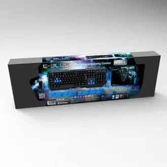 E-blue Polygon sada klávesnice drátová (USB) US, černo-modrá s myší Cobra II, herní, a podložkou Mazer Marface S typ, DOPRODEJ E-blue Polygon sada klávesnice drátová (USB) US, černo-modrá s myší Cobra II, herní, a podložkou Mazer Marface S typ, DOPRODEJ