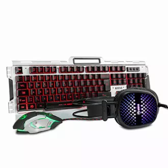 Marvo CM303 sada klávesnice drátová (USB) CZ/SK, stříbrná s herní myší a sluchátky, herní, membránová typ podsvícená Marvo CM303 sada klávesnice drátová (USB) CZ/SK, stříbrná s herní myší a sluchátky, herní, membránová typ podsvícená