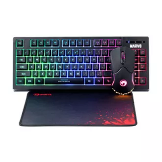 Marvo CM310 EN RGB sada klávesnice drátová (USB) US, černá s herní myší a podložkou, herní, membránová typ podsvícená Marvo CM310 EN RGB sada klávesnice drátová (USB) US, černá s herní myší a podložkou, herní, membránová typ podsvícená