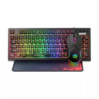 Marvo CM310 EN RGB sada klávesnice drátová (USB) US, černá s herní myší a podložkou, herní, membránová typ podsvícená Marvo CM310 EN RGB sada klávesnice drátová (USB) US, černá s herní myší a podložkou, herní, membránová typ podsvícená