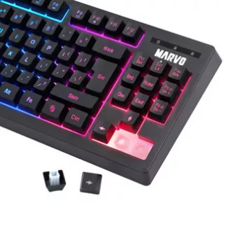 Marvo CM310 EN RGB sada klávesnice drátová (USB) US, černá s herní myší a podložkou, herní, membránová typ podsvícená Marvo CM310 EN RGB sada klávesnice drátová (USB) US, černá s herní myší a podložkou, herní, membránová typ podsvícená
