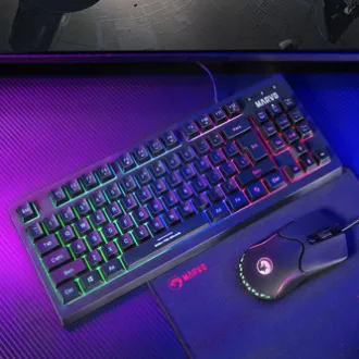 Marvo CM310 EN RGB sada klávesnice drátová (USB) US, černá s herní myší a podložkou, herní, membránová typ podsvícená Marvo CM310 EN RGB sada klávesnice drátová (USB) US, černá s herní myší a podložkou, herní, membránová typ podsvícená