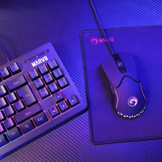 Marvo CM310 EN RGB sada klávesnice drátová (USB) US, černá s herní myší a podložkou, herní, membránová typ podsvícená Marvo CM310 EN RGB sada klávesnice drátová (USB) US, černá s herní myší a podložkou, herní, membránová typ podsvícená