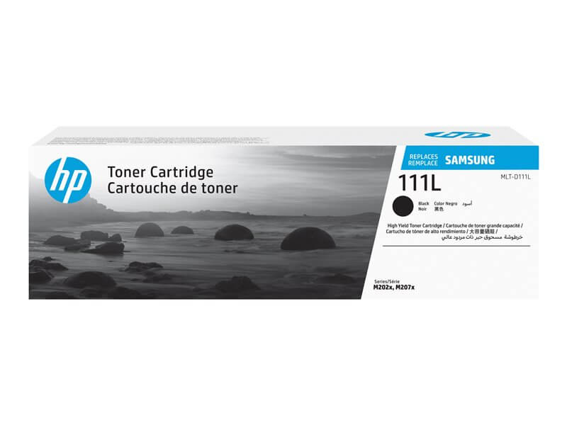Balení toneru HP 111L pro tiskárnu Samsung s logem HP